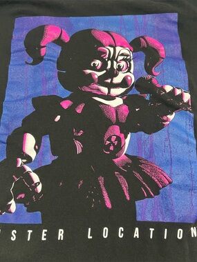 RARE Vintage Five Nights At Freddy’s Sisters Location Black Shirt 2016 Sz Medium